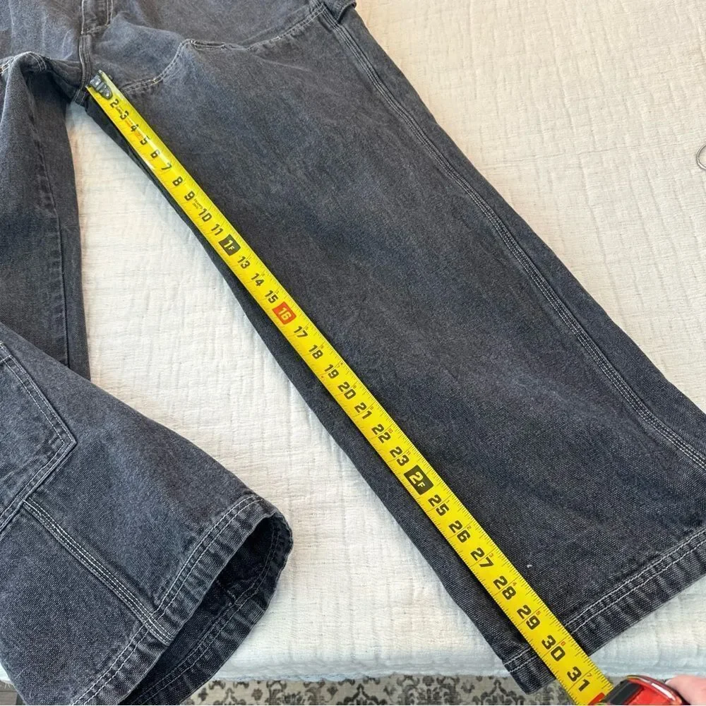 Snoop Dog Baggy Y2K Jeans 38 Stitched Black 90s Hip Hop Streetwear Skate FLAWED!